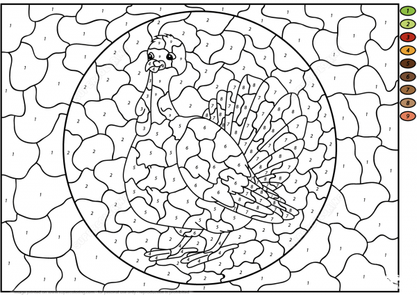Turkey Color by Number image