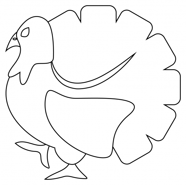 Turkey coloring page image