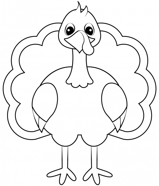 Turkey coloring page image