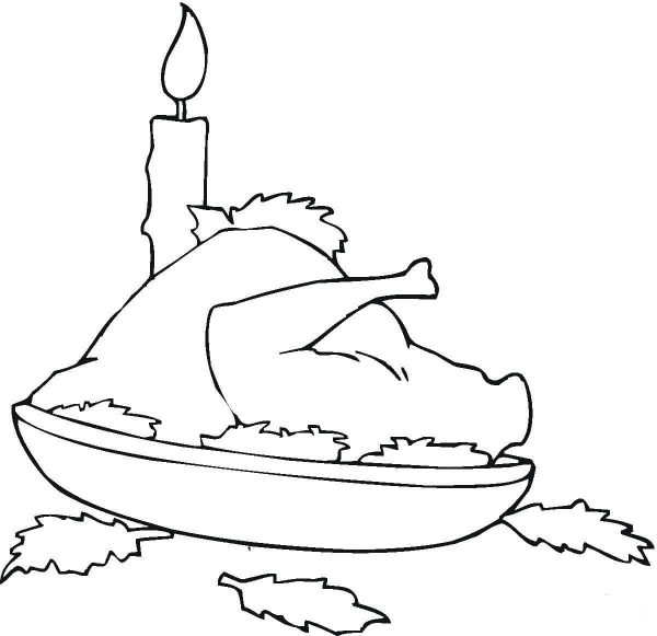 Turkey Dinner  coloring page image