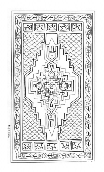 Turkish Rug Mandala coloring page image