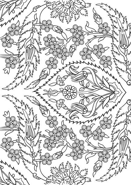 Turkish Tiles coloring page image