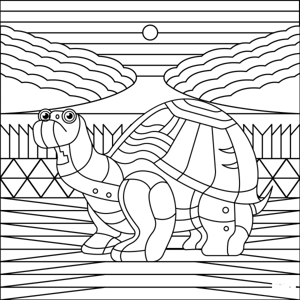 Turtle coloring page image