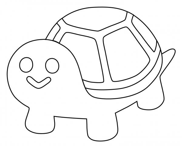 Turtle Emoji coloring page image