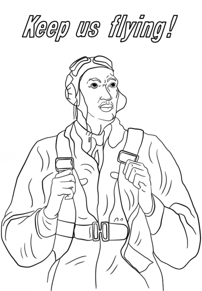 Tuskegee Airmen coloring page image