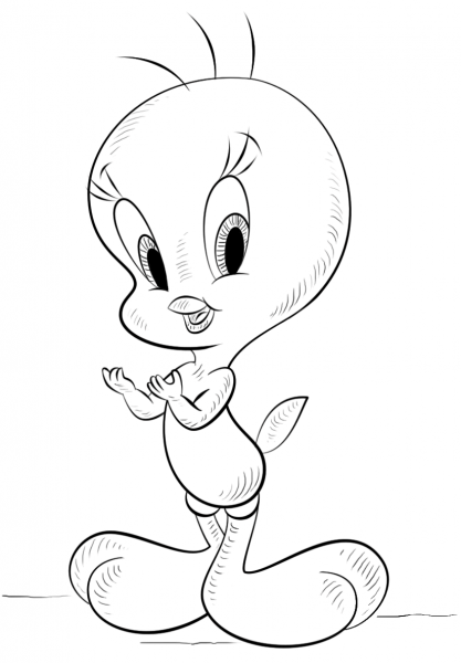 Tweety Bird coloring page image