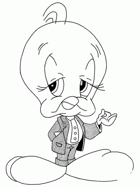 Tweety in the Suit coloring page image