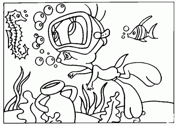 Tweety is Under the Sea coloring page image