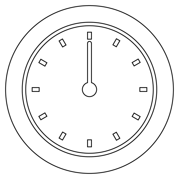 Twelve O’clock Emoji coloring page image