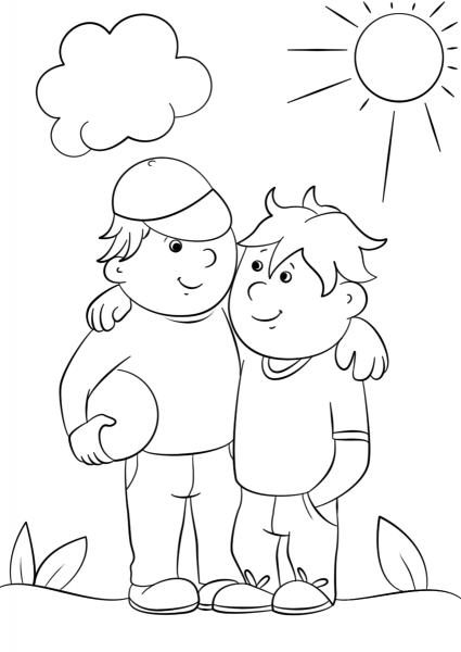 Two Best Friends coloring page image