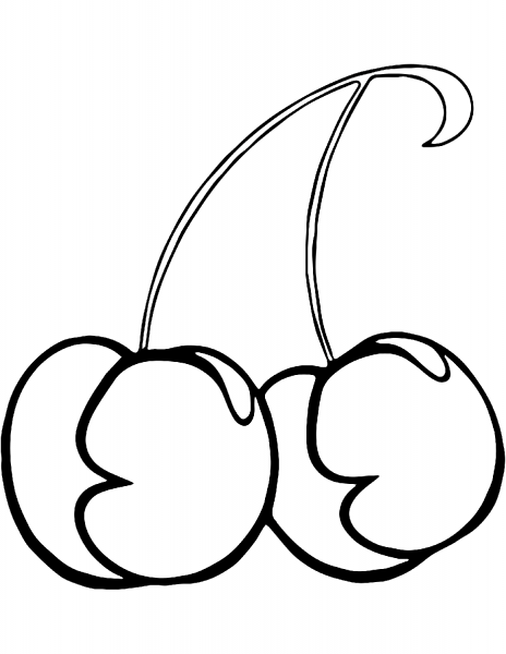 Two Cherries coloring page image