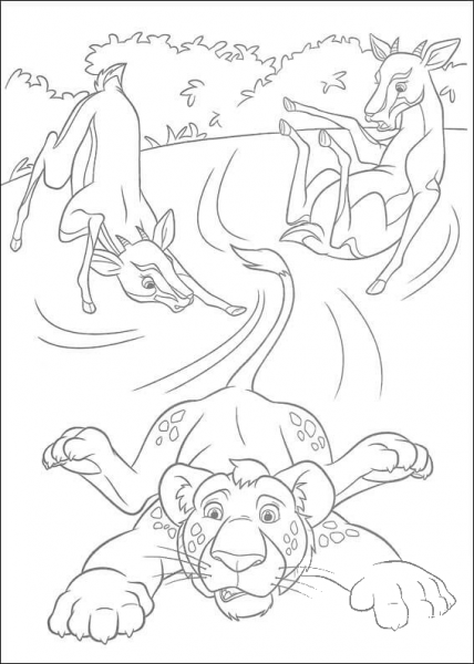 Two Deers and Ryan  coloring page image
