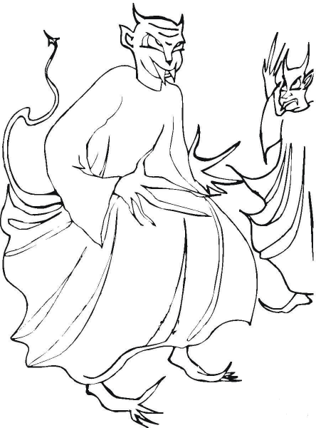 Two Demons  coloring page image