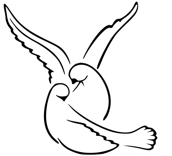 Two Doves coloring page image