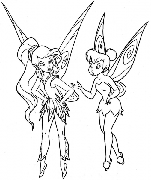 Two Fairies coloring page image