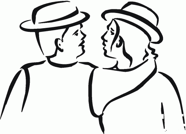 Two friends coloring page image