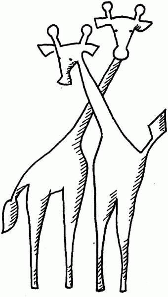 Two Giraffes coloring page image