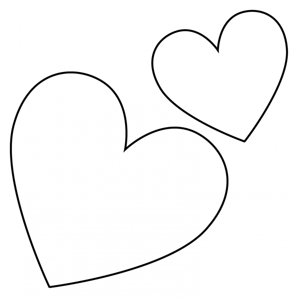 Two Hearts Emoji coloring page image