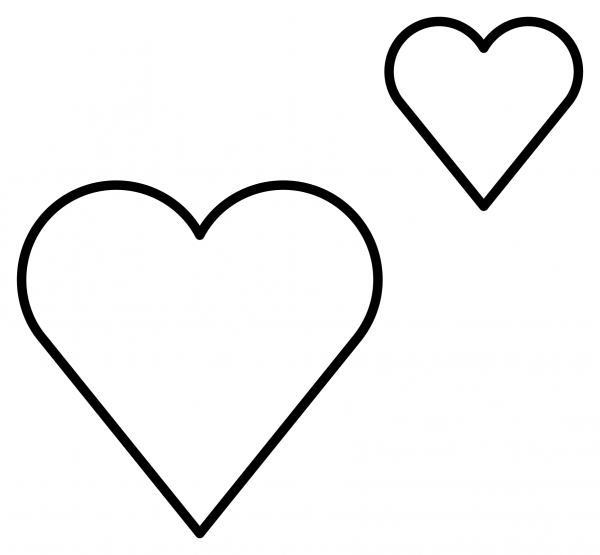 Two Hearts Emoji coloring page image
