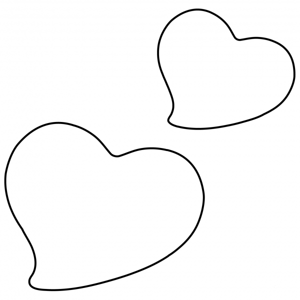 Two Hearts Emoji coloring page image