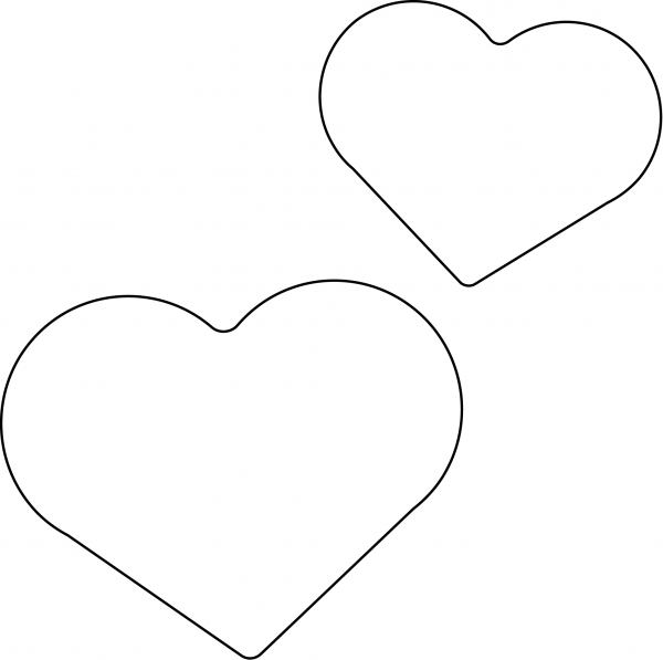 Two Hearts Emoji coloring page image