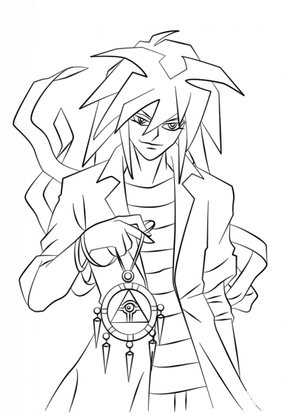 Bakura from Yu-Gi-Oh! coloring page image
