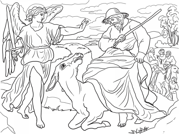 Balaam and his Donkey coloring page image