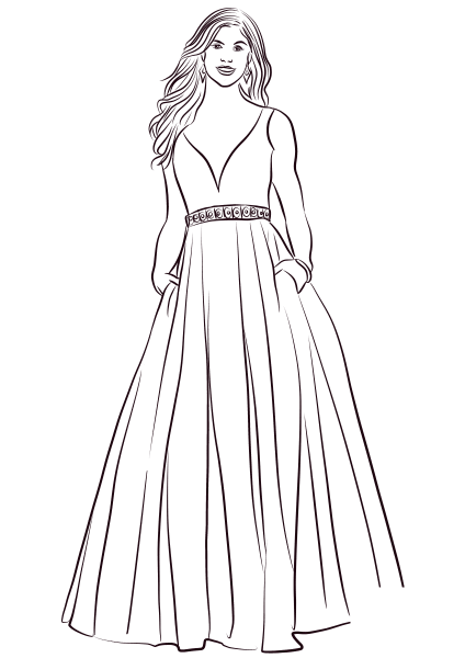 Ball Gown coloring page image