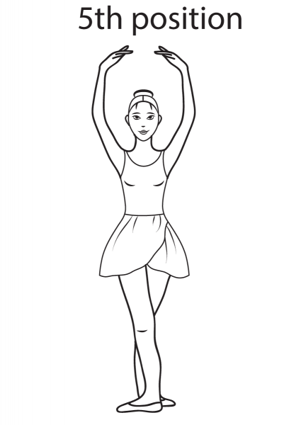 Ballet 5th Position coloring page image