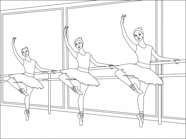 Ballet coloring page image