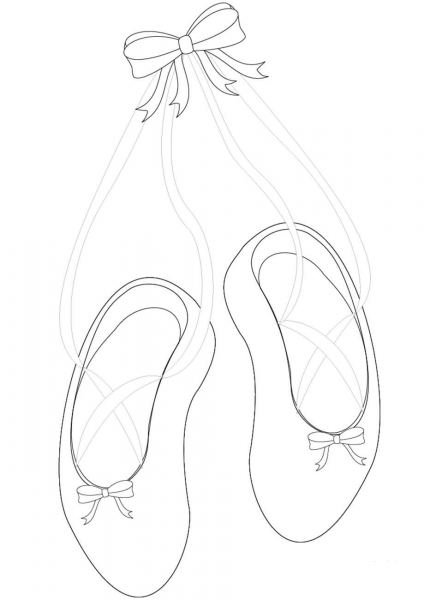 Ballet Slippers  coloring page image