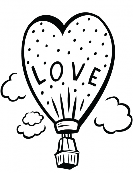 Balloon of Love coloring page image