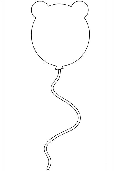 Balloon with Ears coloring page image