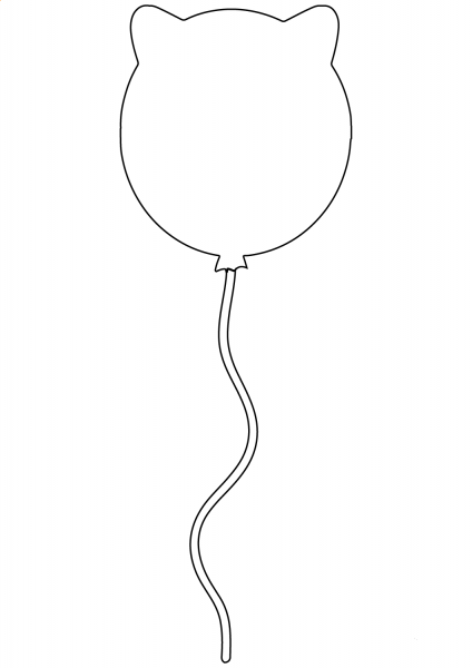 Balloon with Ears coloring page image