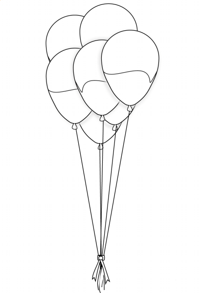 Balloons coloring page image