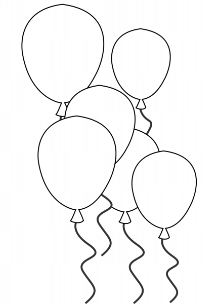 Balloons coloring page image