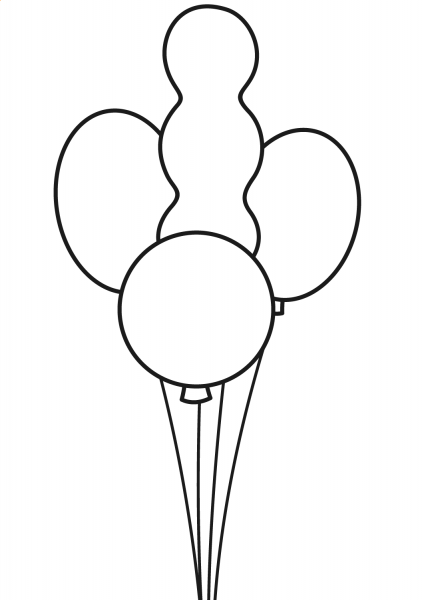 Balloons coloring page image
