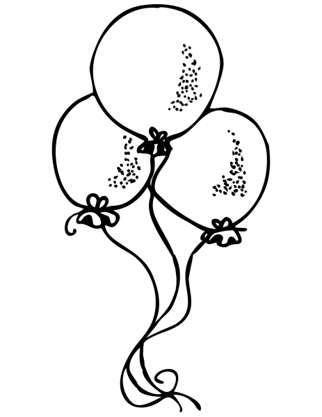 Balloons coloring page image