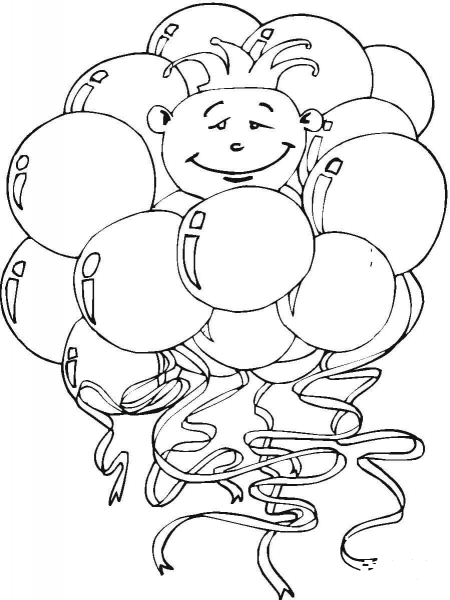 Balloons With Clown  coloring page image