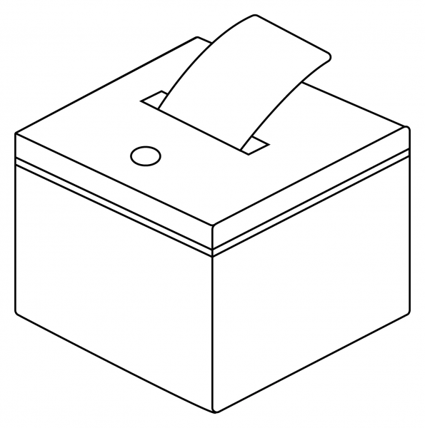 Ballot Box with Ballot Emoji coloring page image