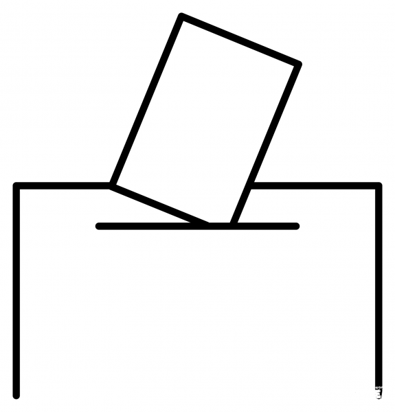 Ballot Box with Ballot Emoji coloring page image