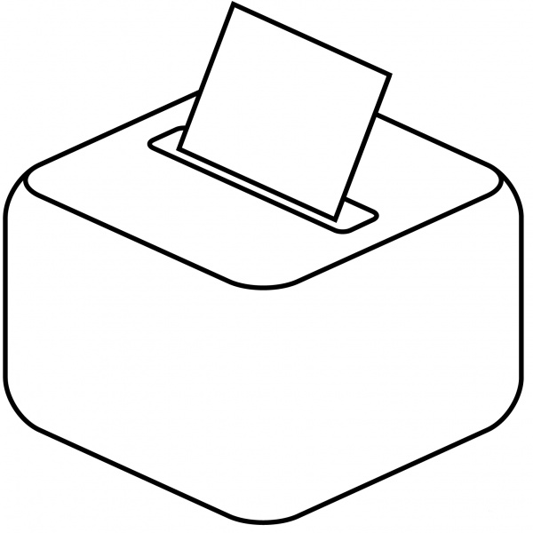 Ballot Box with Ballot Emoji coloring page image