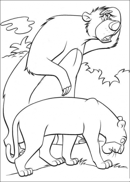 Baloo And Bagheera  coloring page image