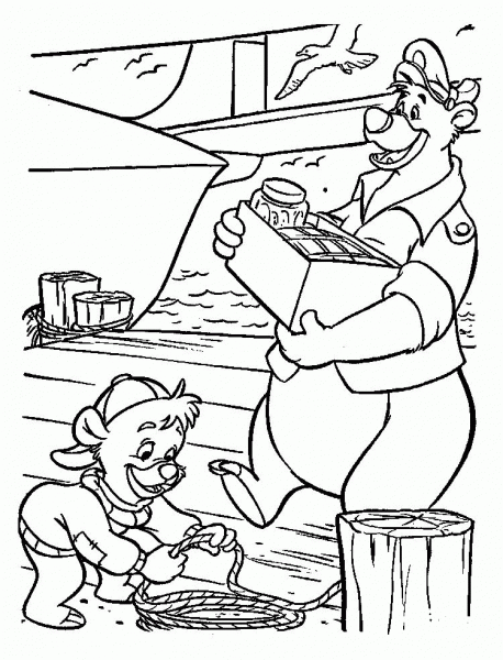 Baloo and Kit coloring page image