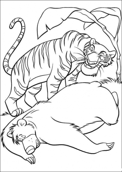 Baloo And Shere Khan  coloring page image