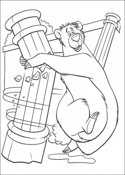 Baloo Destroys The Building  coloring page image