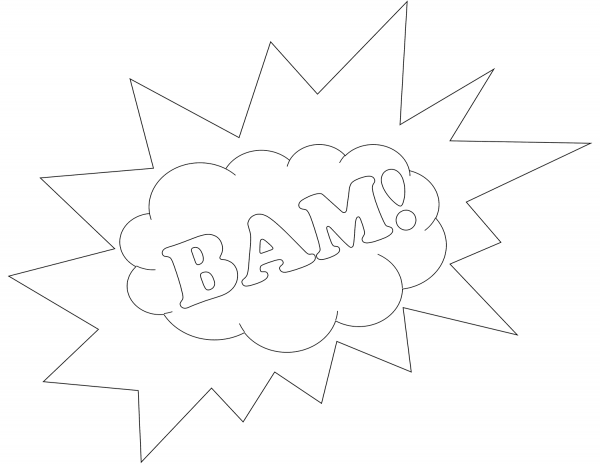 Bam! coloring page image