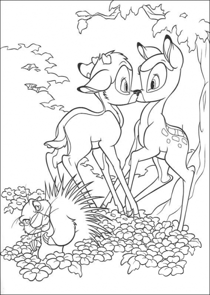 Bambi And Faline  coloring page image