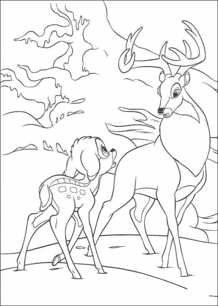 Bambi Asks Roe  coloring page image