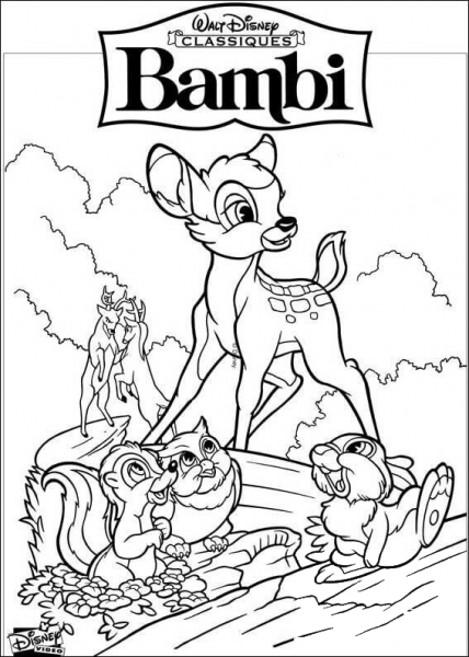 Bambi Walt Disney coloring page image